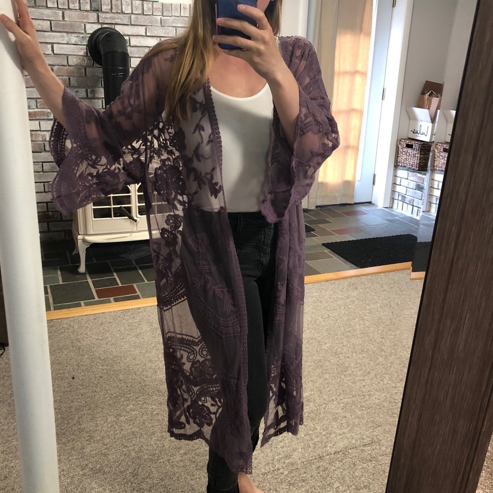 Purple lace cover up! So cute for dress up or down